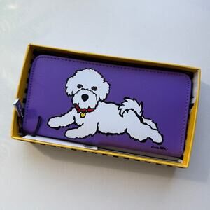 NEW Marc Tetro Bichon Frise Dog Purple Wallet